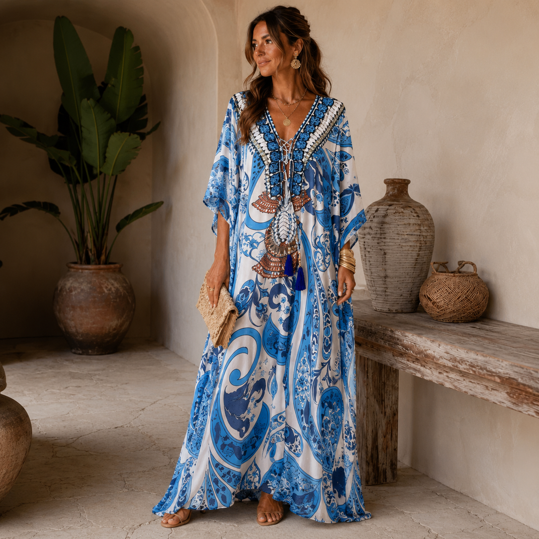 Luxe Azure Dynasty Coco bella kaftan O/S AU 12-20