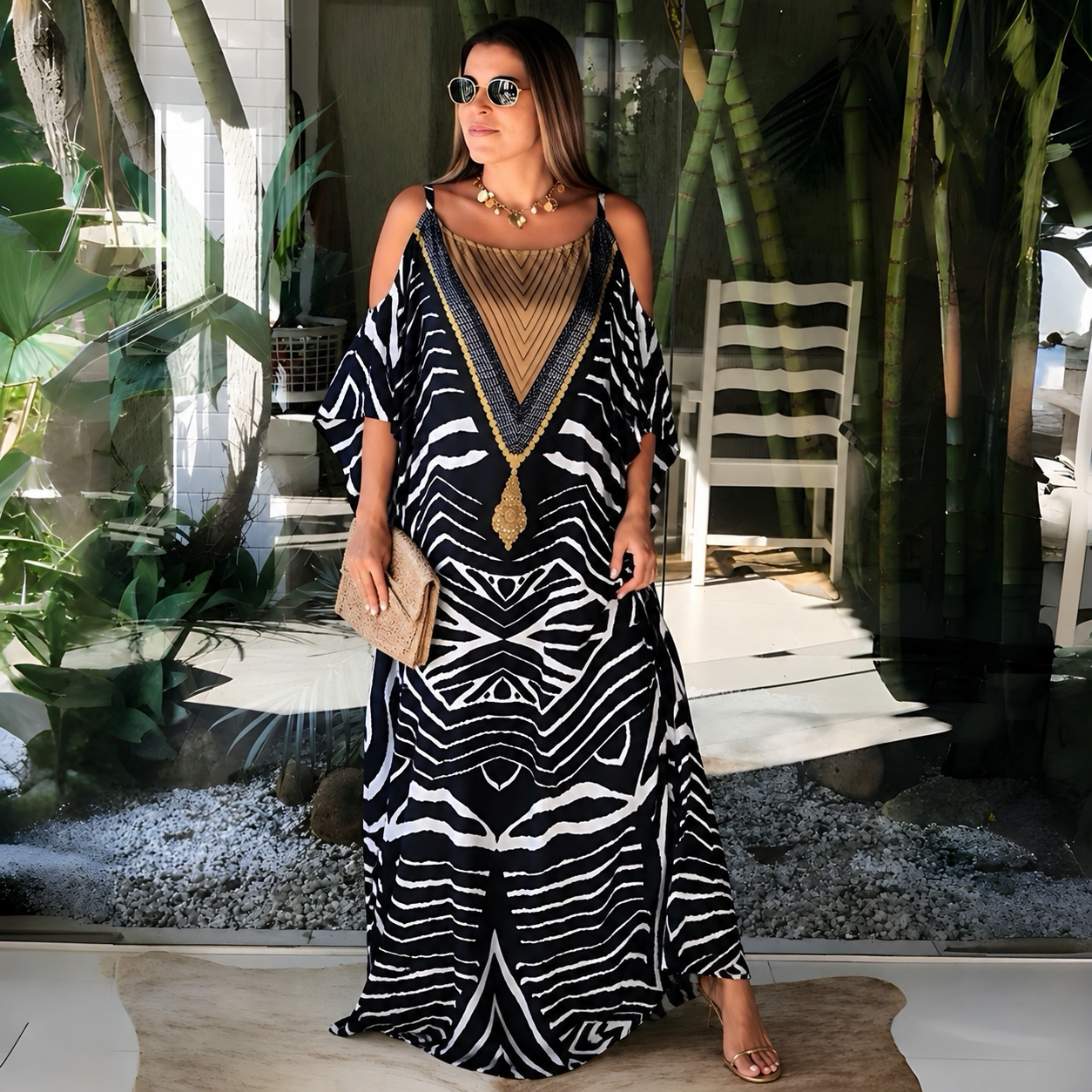 Luxe Black Cocobella kaftan O/S AU 12-20