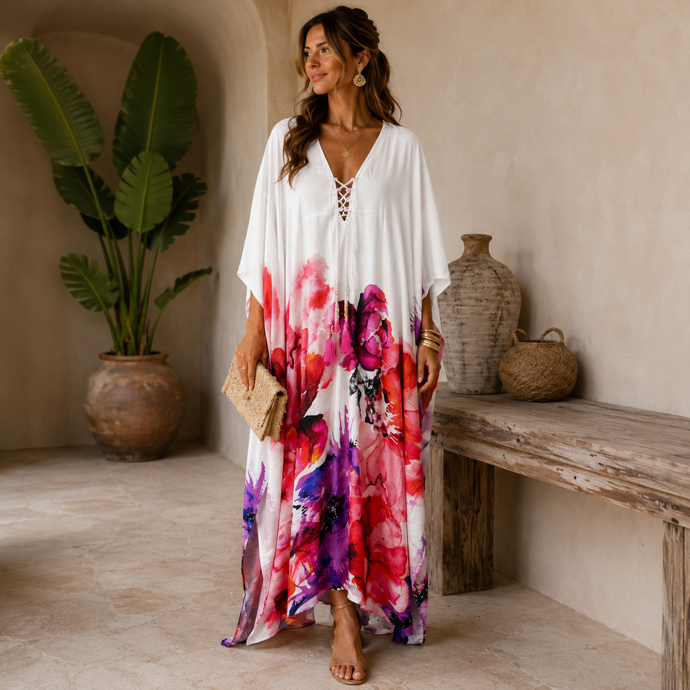 Luxe Blush Bloom Cocobella kaftan O/S AU 12-20