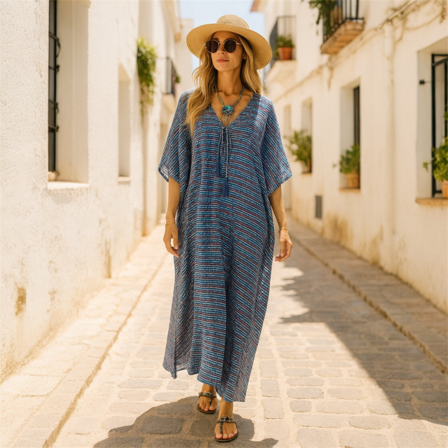 Maya Cotton Rayon kaftan - Sizes Available AU 14-30