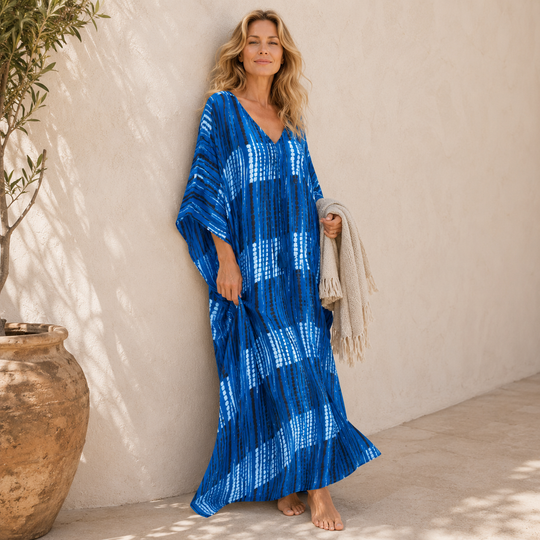 Maya Bliss Boho Tropical kaftan - Sizes Available AU 14-32-    Indigo Drift