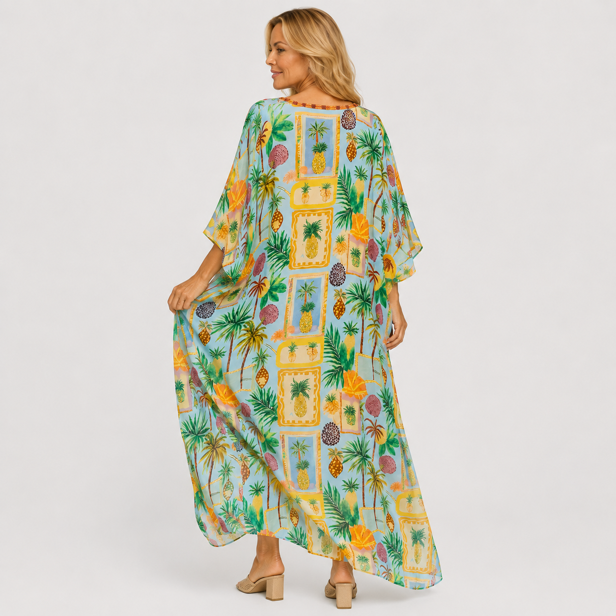 Maya Tropical kaftan - Sizes Available AU 14-32-Bahama Breeze