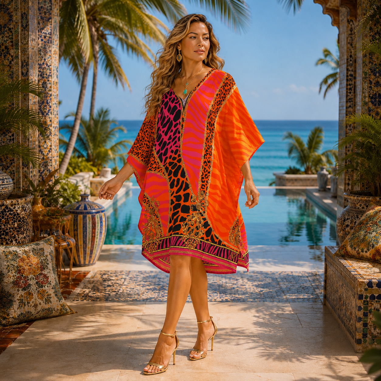 Maya Short Kaftan Top Tunic Sizes Available AU 14-30
