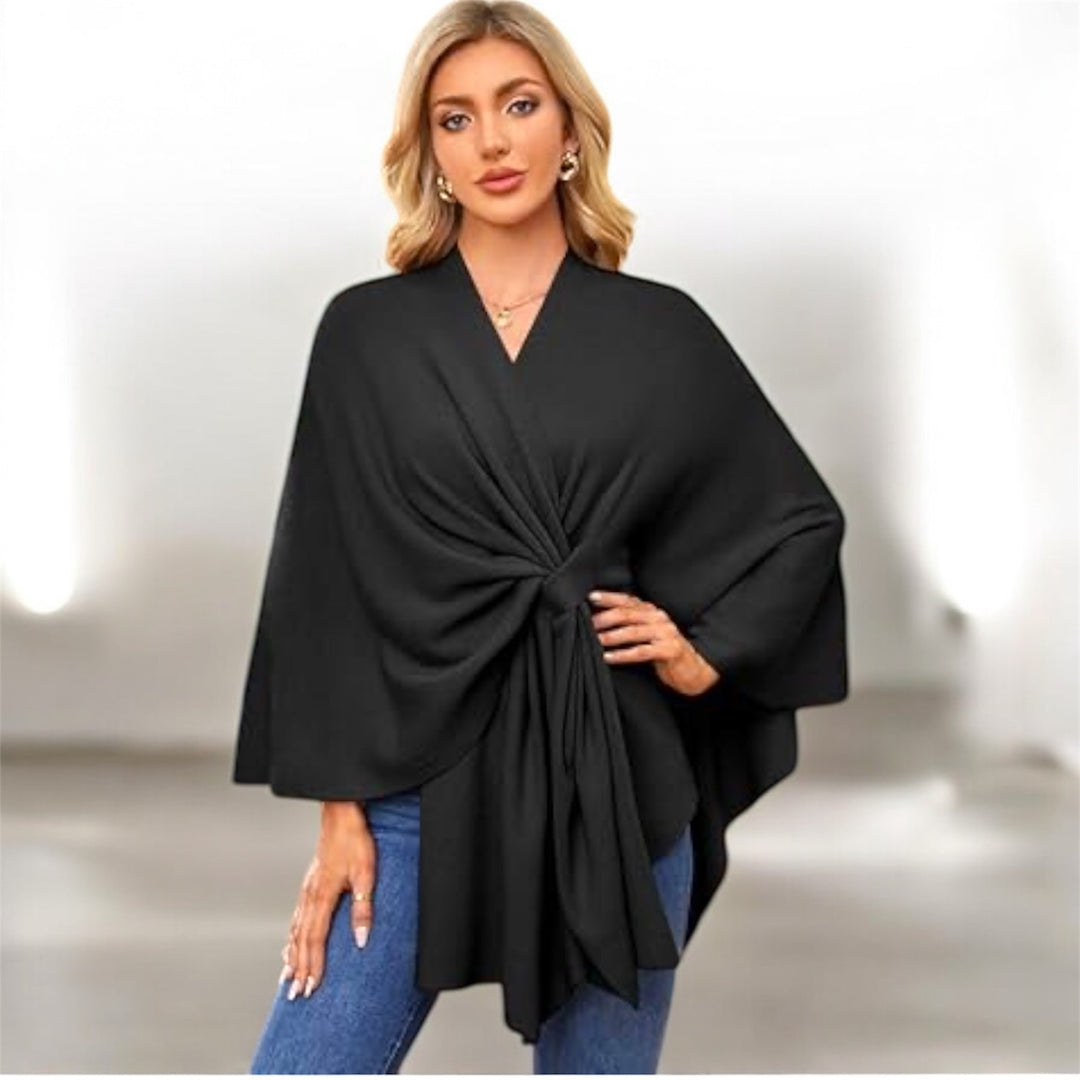 RITZY Front Closure Luxurious Maya Winter Cardigan Poncho Sweater-10 colours available