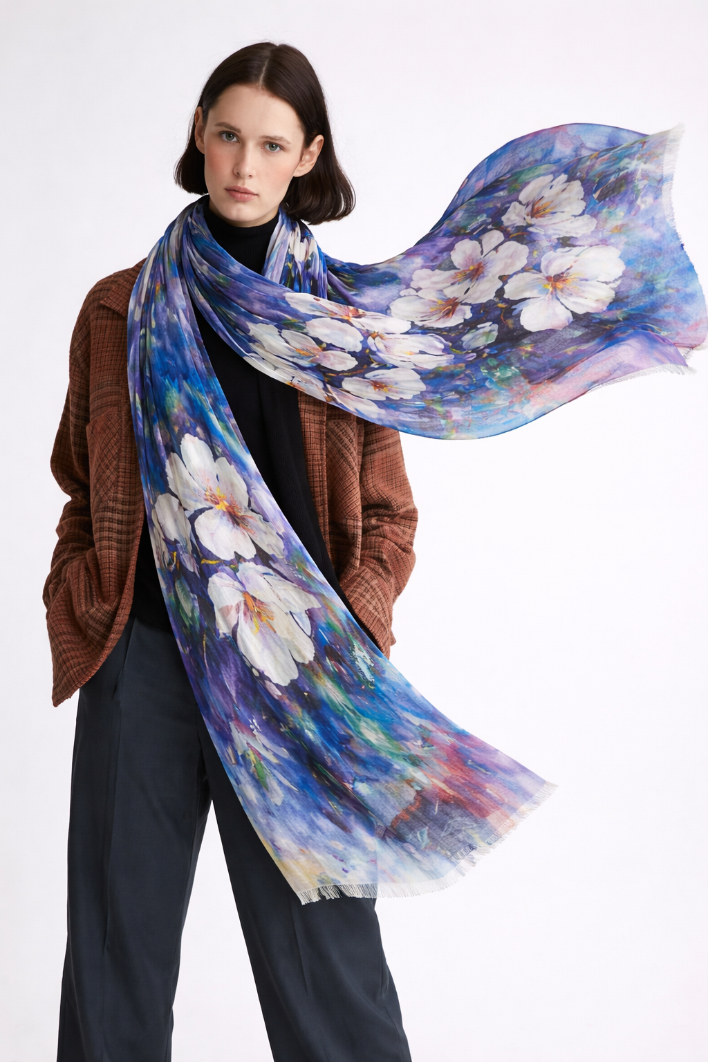 Cashmere Printed Wearable art Julian Scarf-More Designs Available