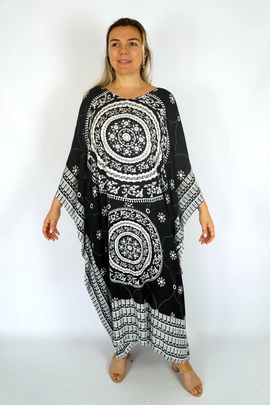 Black Maya Bling Bling Kaftan one size fits AU 12-26