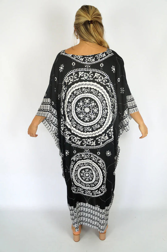 Black Maya Bling Bling Kaftan one size fits AU 12-26