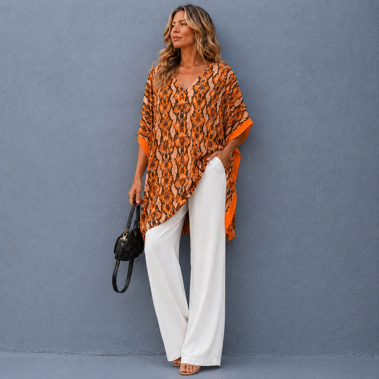 Maya Short Kaftan Top Tunic Sizes Available AU 14-30-Rust Amber
