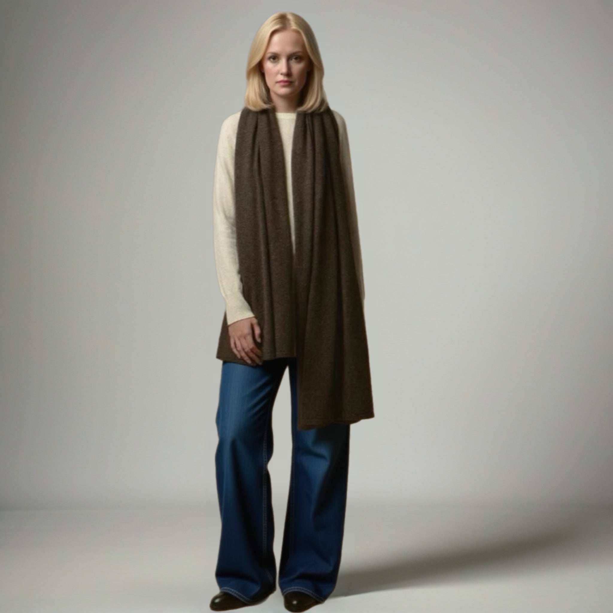 Julian knitted Pure cashmere scarf/ shawl/ Travel wrap-Colours available-Extra Large