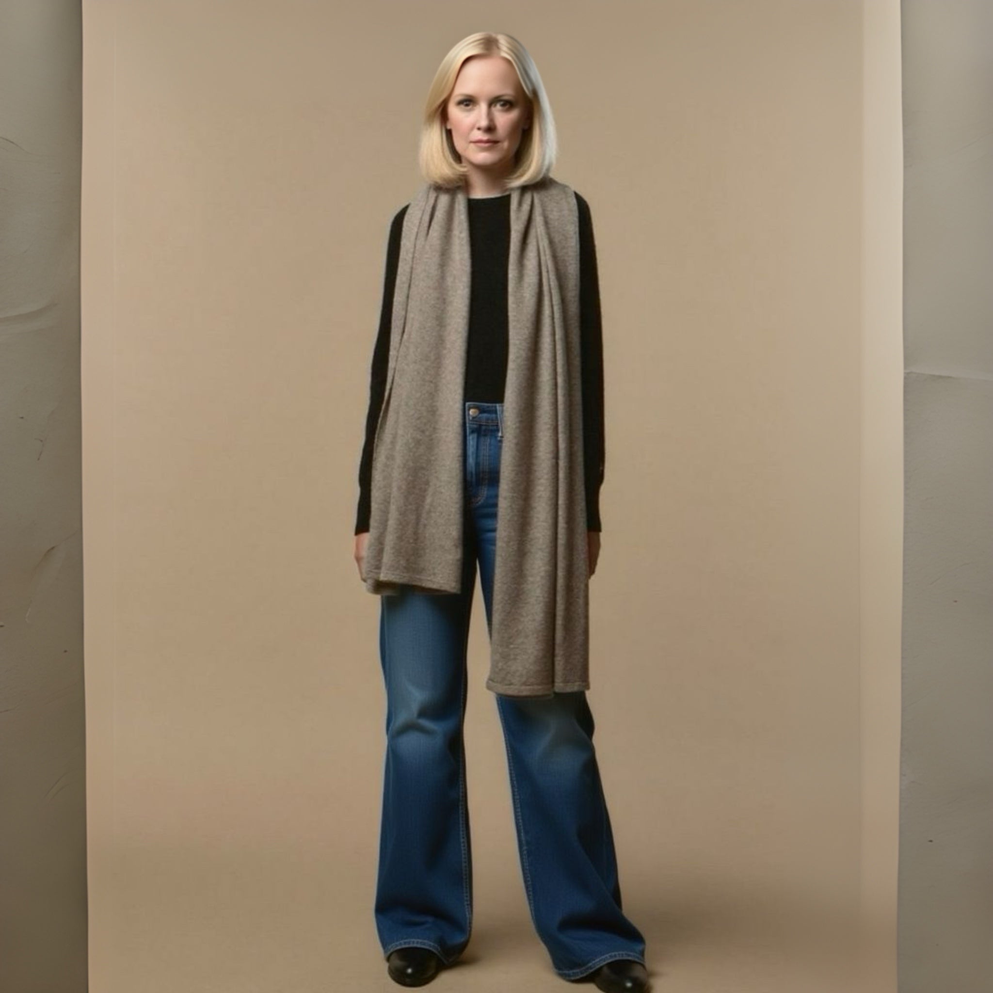 Julian knitted Pure cashmere scarf/ shawl/ Travel wrap-Colours available-Extra Large