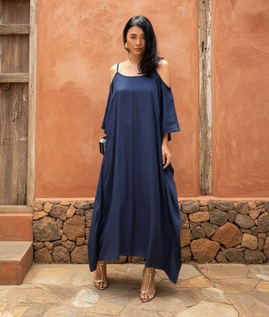 MAYA Navy Blue Kaftan Dress -Sizes Available AU 12-30