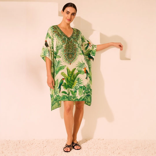 Cotton Bling Short Kaftan one size fits AU 12-20