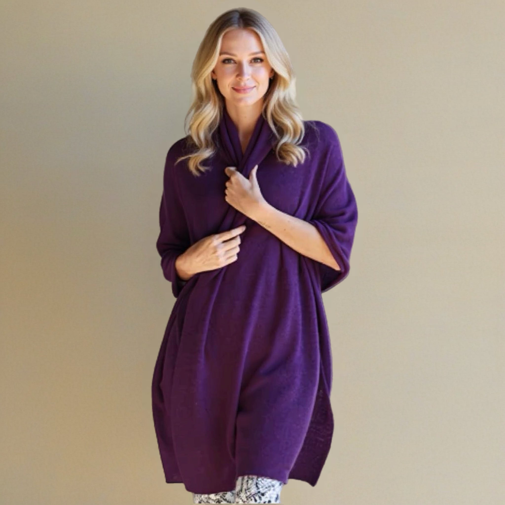 Julian knitted Pure cashmere scarf/ shawl/ Travel wrap-Colours available-Extra Large