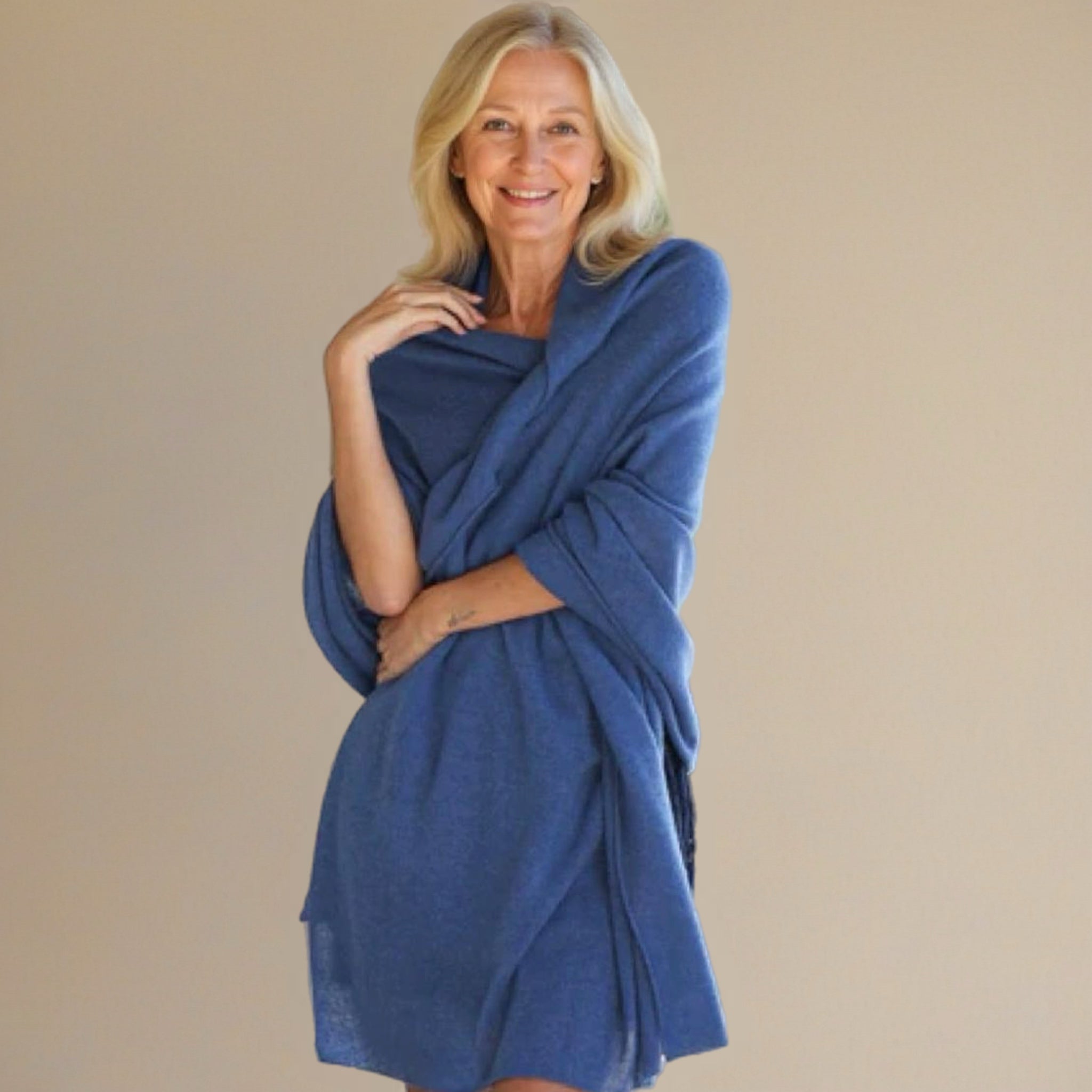 Julian knitted Pure cashmere scarf/ shawl/ Travel wrap-Colours available-Extra Large