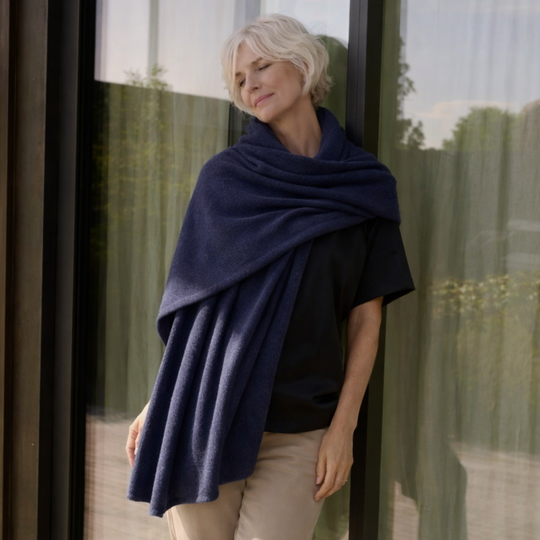 100% Cashmere 2 ply Knitted Julian Oversized Wrap -Unisex -30 Colours available