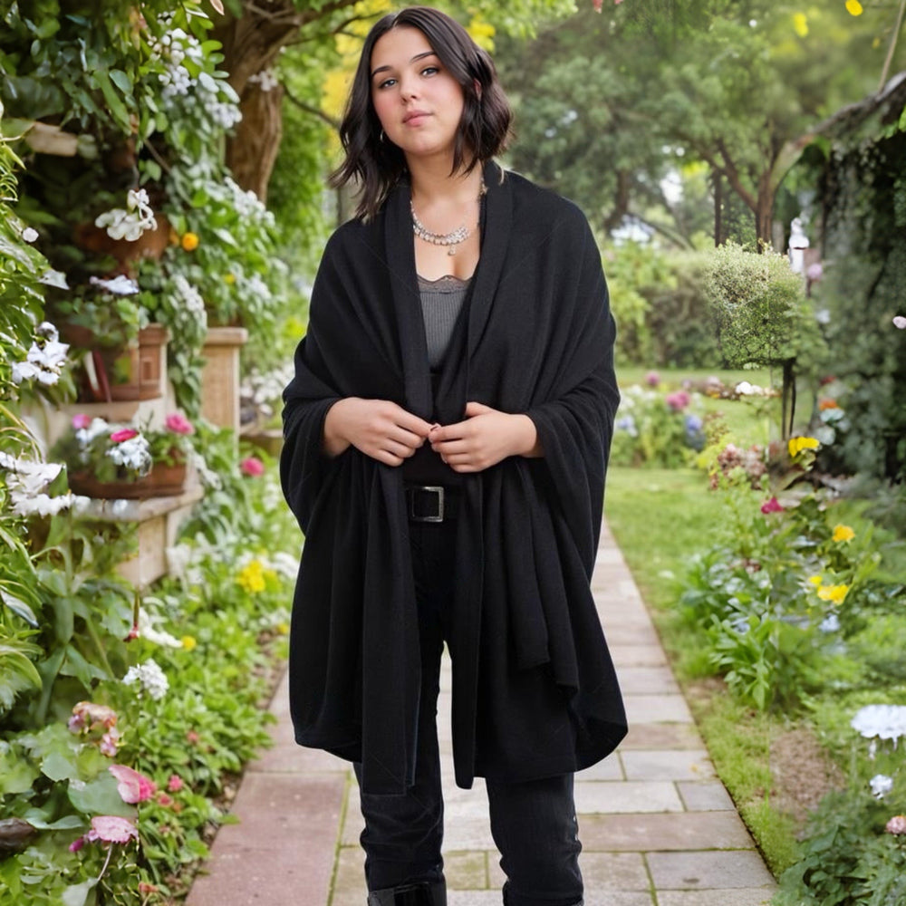 100% Cashmere 2 ply Knitted Julian Oversized Wrap -Unisex -More Colours available
