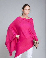 Fuchsia 100% Cashmere Oversized Julian Poncho