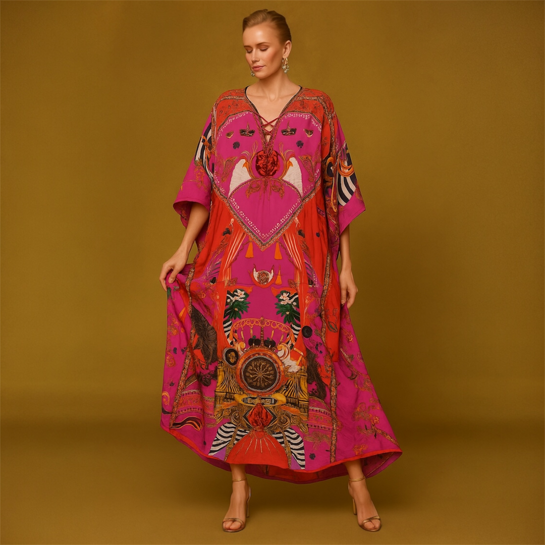Luxe Flores Cocobella Silk kaftan O/S AU 12-20