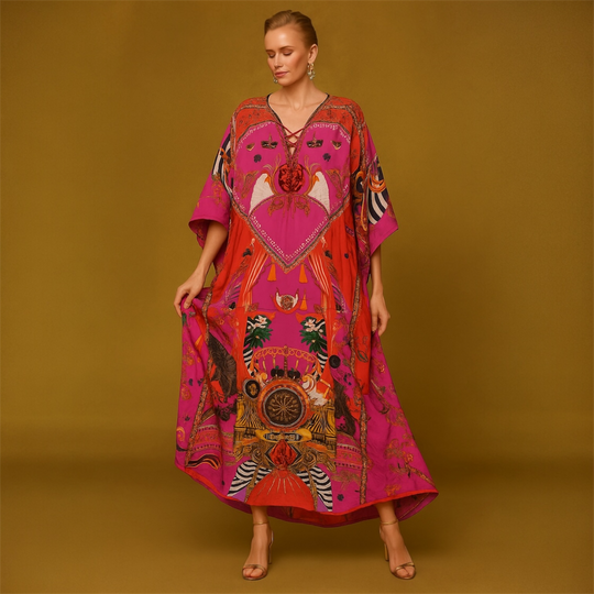Luxe Flores Cocobella Silk kaftan O/S AU 12-20