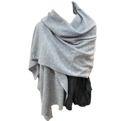 Silver grey Julian Cashmere Knitted Wool Scarf Shawl/Wrap