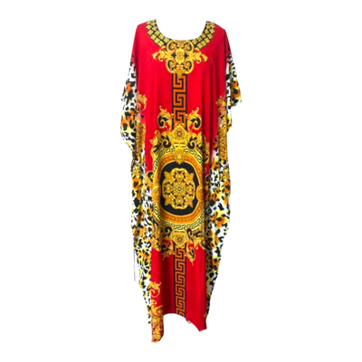 Red Gold Maya  Kaftan Dress 12-22