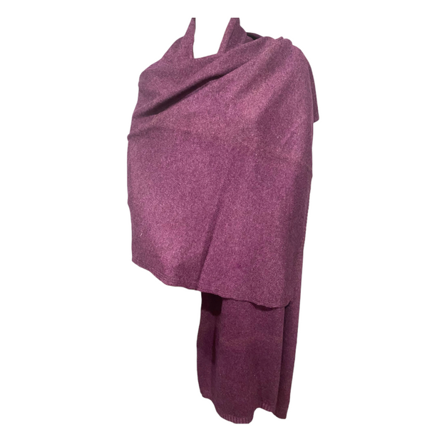 Purple 100% Cashmere 2 ply knitted Julian Wrap/ Scarf