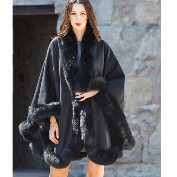 Luxurious Jumbo Wrap with Faux Fur Trim