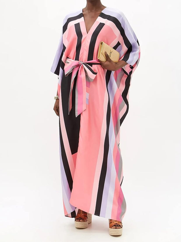 Coco Bella MIDI Silk Crepe Kaftan Free size