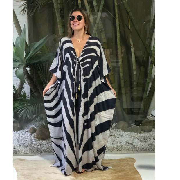 Zebra Coco Bella kaftan Resort Wear