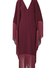 Fringed Formal Pink MIDI Coco Bella Silk Blend kaftan Maxi