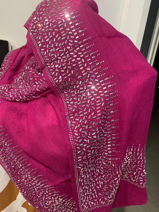 Pink Handwoven Pure Cashmere Julian Scarf Shawl/Wrap