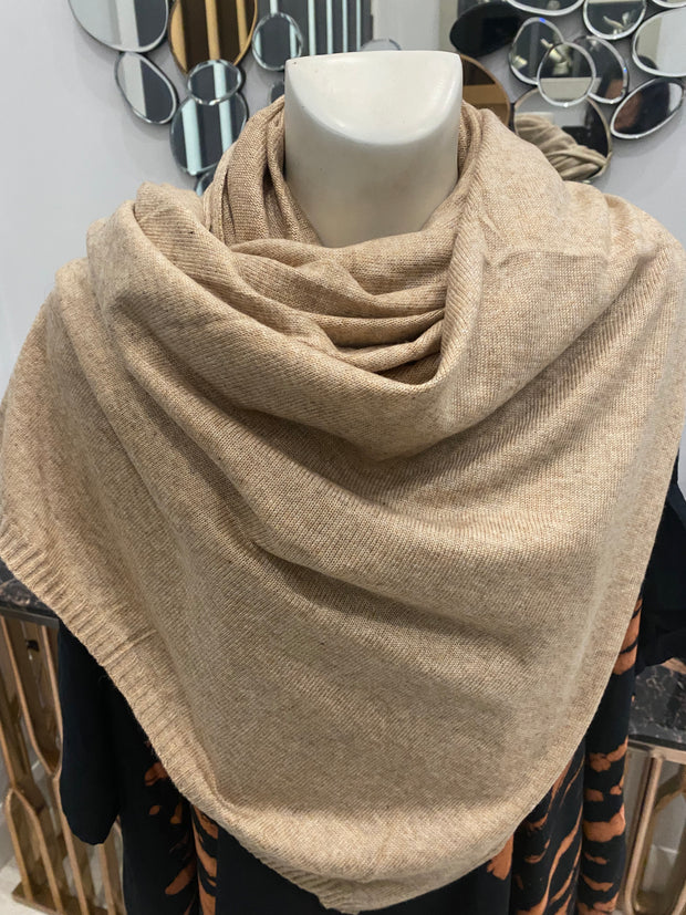 100% Cashmere 2 ply knitted Julian Wrap/ Scarf