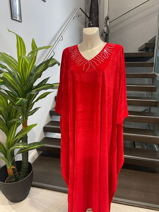 Red Velvet Maya kaftan Resort Wear AU 12-20