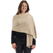 100% Cashmere 2 ply knitted Julian Wrap/ Scarf
