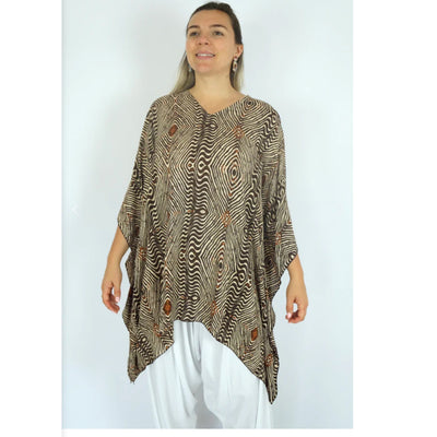 Brown Maya Top Tunic KaftanOSFA 14-26