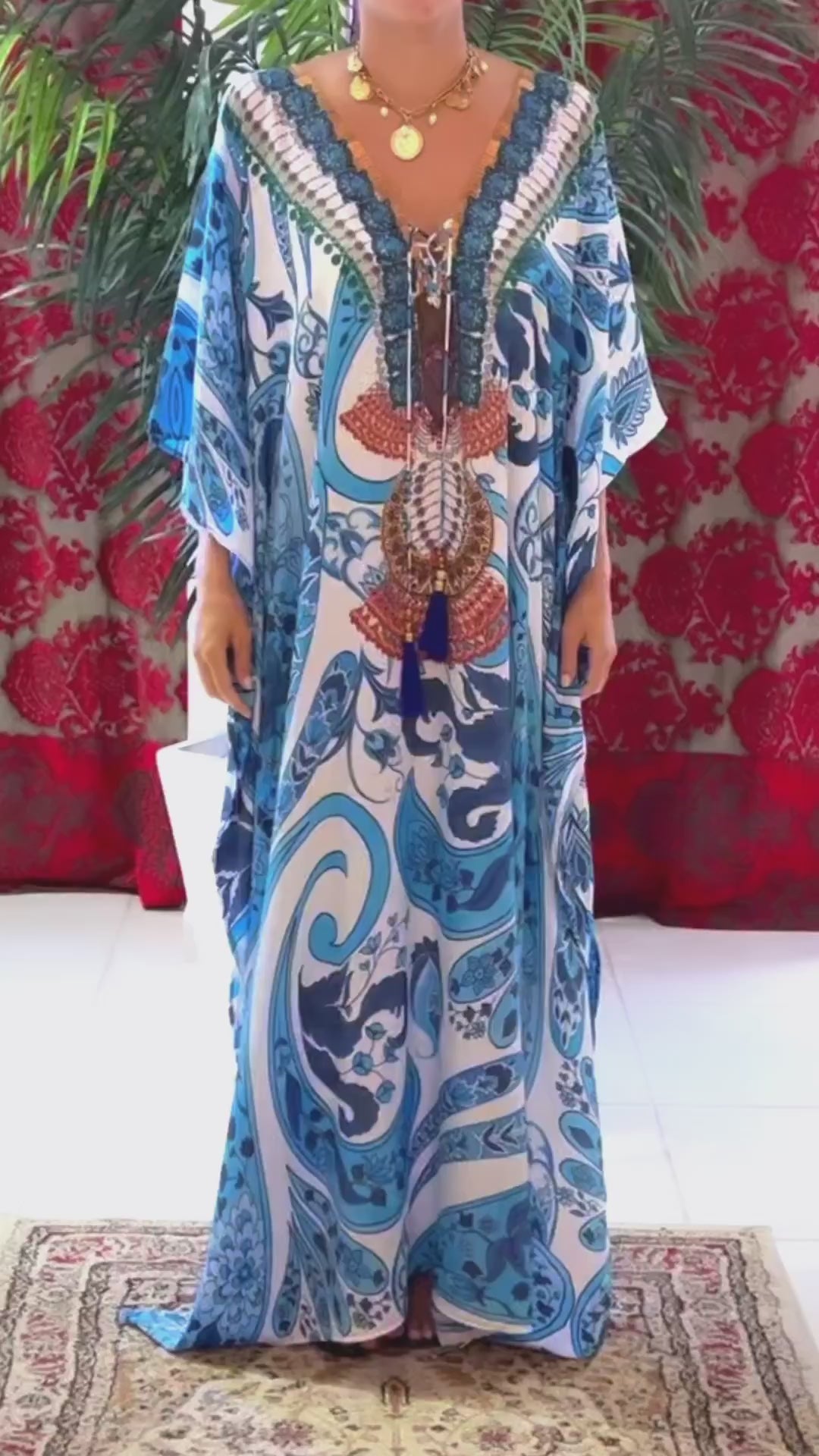 silk kaftan dress