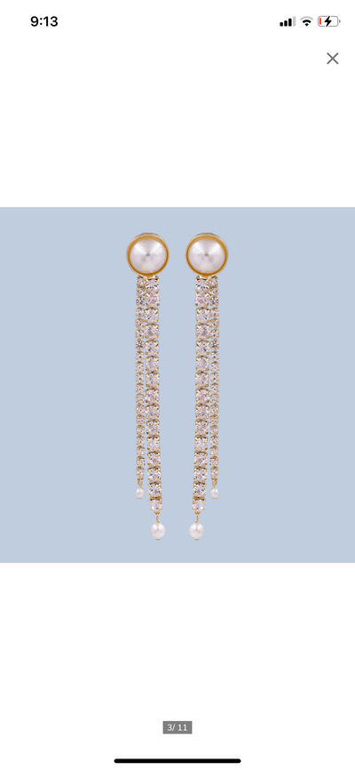 Gia Rhinestone and pearl earrings