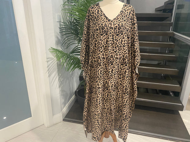 Leopard 🐆 Maya Rayon Cotton Kaftan 12-22