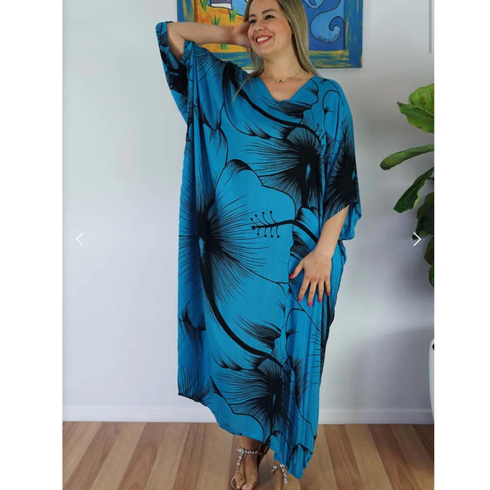 Rayon Maya Kaftan Dress One Size Fits All 16 to 26