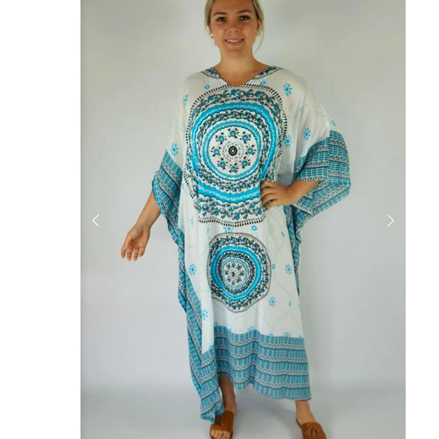 Maya Bling Rayon Kaftan - Glamorous Long Kaftan OSFA