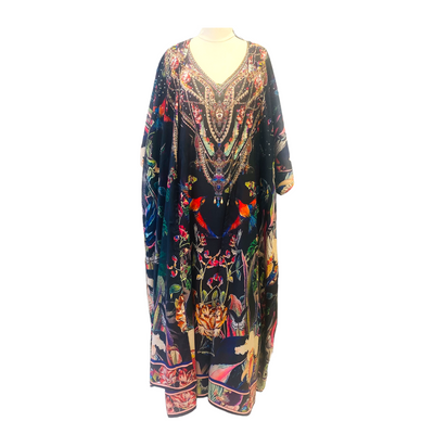 Maya Silk  Embellished Kaftan | Maya Long  Kaftan Dress | Mk Lane