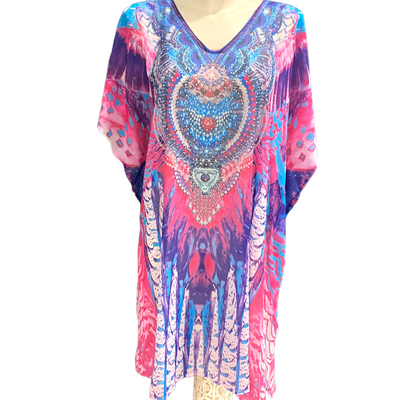 Pink Kyra embellished Blouse Tunic Top