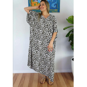 White Animal Print Maya Kaftan 12-26