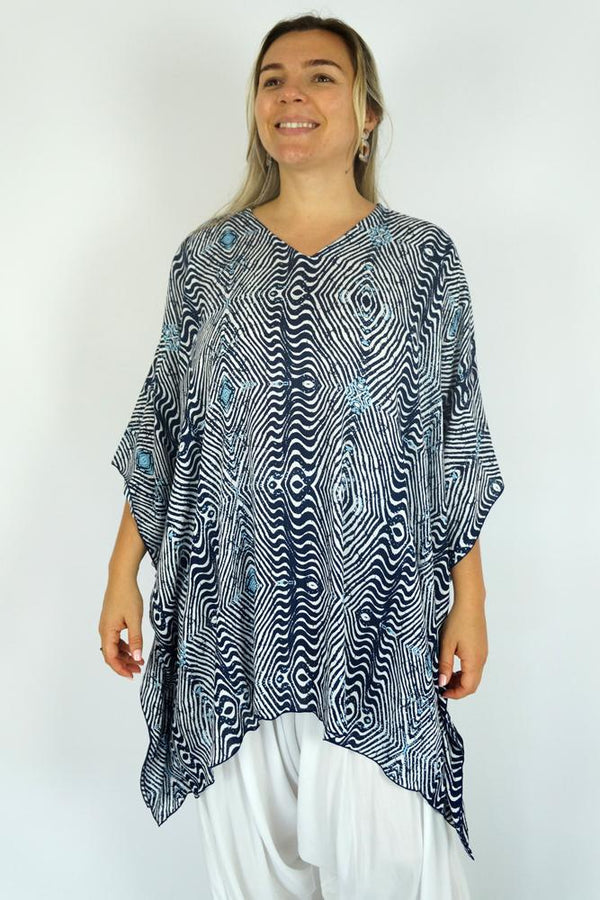 Rayon Classic Curve Kaftan Top Tunic