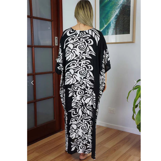 Black Maya Kaftans | OSFA Long Kaftan | MK Lane 