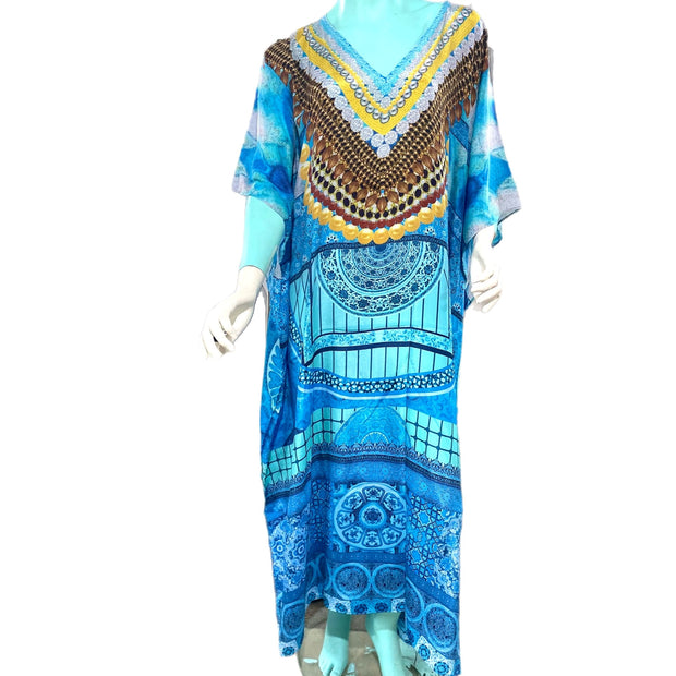 Coco Bella Silk crepe mix long kaftan