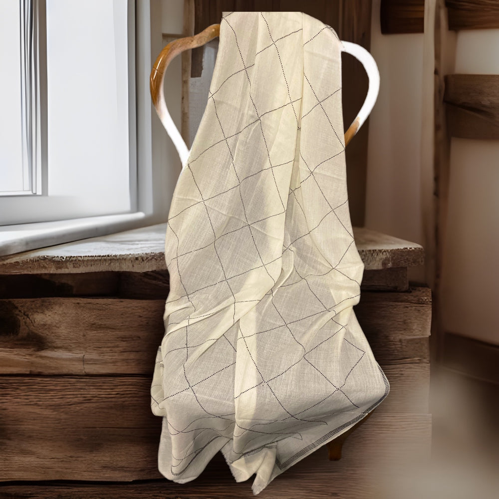 Julian Cashmere Bling Ivory Handwoven Wedding Wrap Shawl