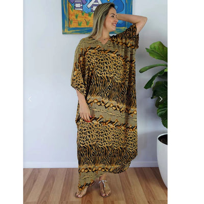 Brown Animal Maya  Kaftan 12-26