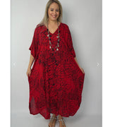 Red Maya Rayon Kaftan 12-26