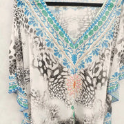 X-Large Hand Embellished Kaftan Top Free Size